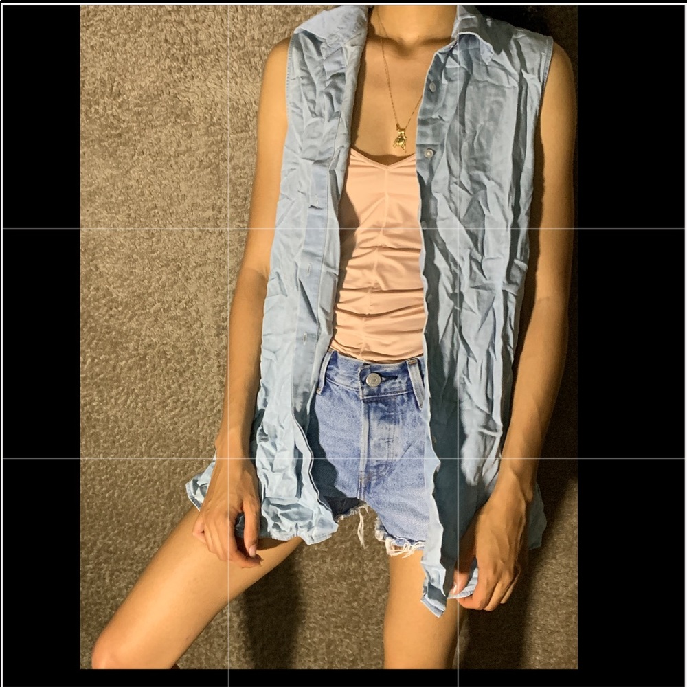 Assembly label denim tank blouse/shirt/vest